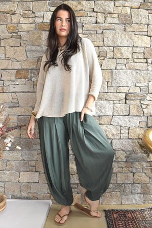 Basso Shirring Genie Pant Deep Moss